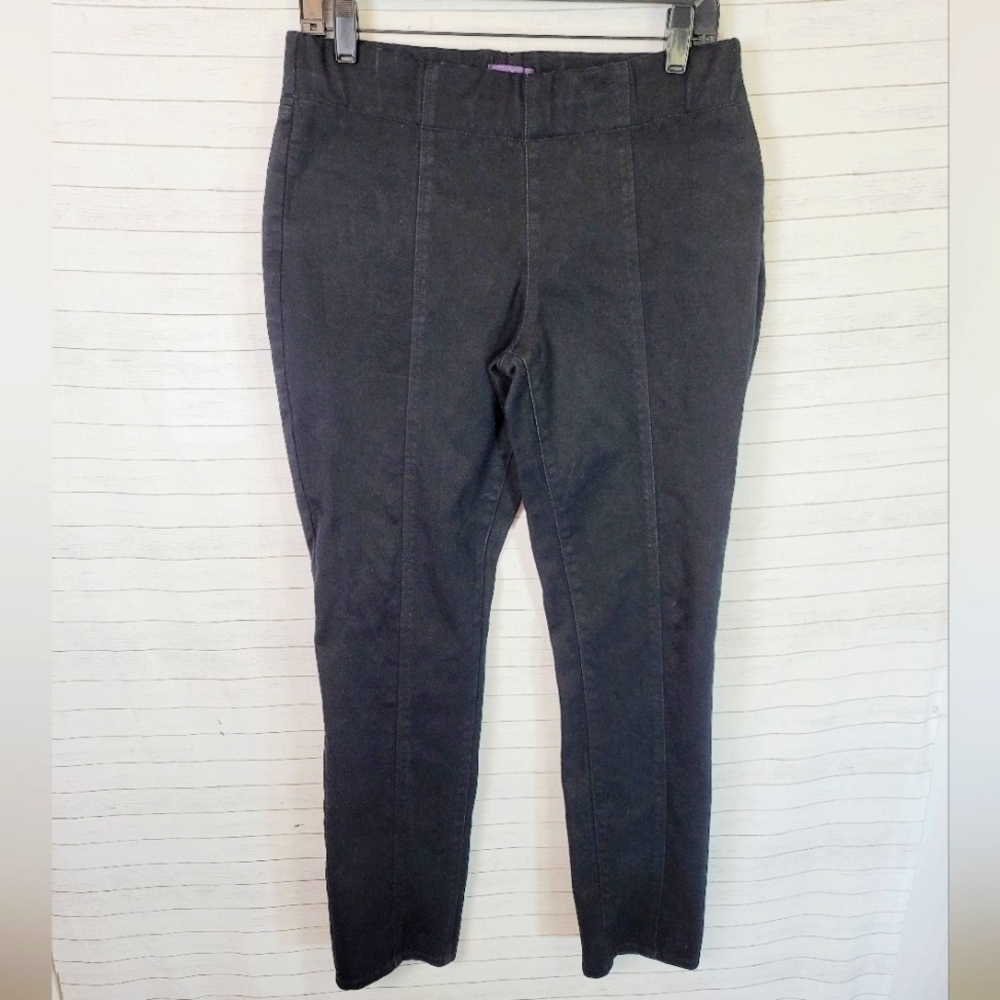 NYDJ BLACK PULL ON STRAIGHT LEGGINGS, SZ 6